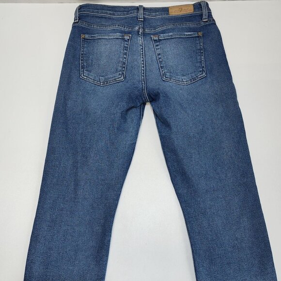 7 For All Mankind Roxanne Luxe Vintage Ankle Jeans Size 28 Raw Edge Cutoff Hems - Picture 4 of 10